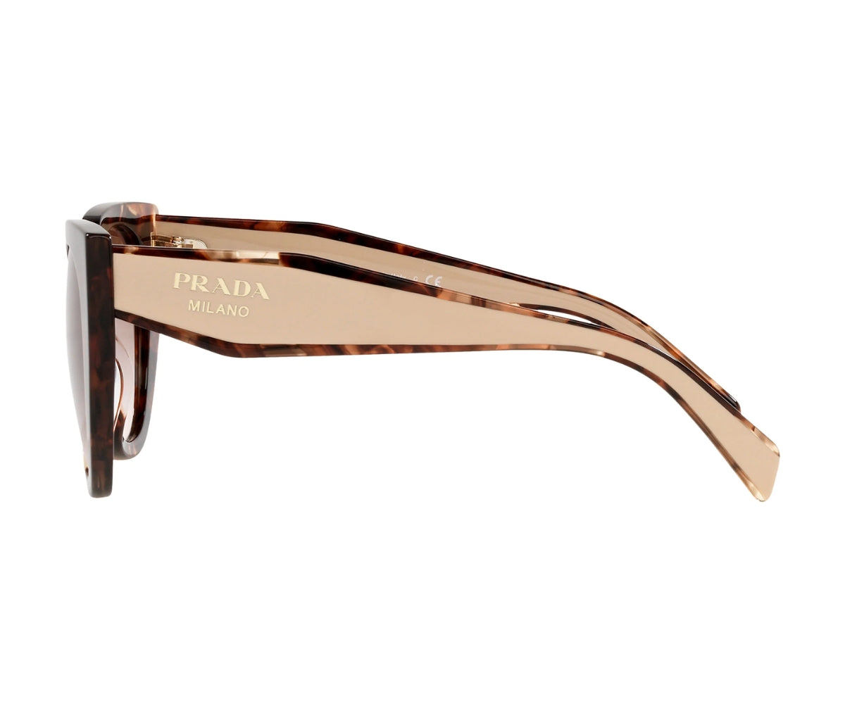 Prada Milano tortoiseshell sunglasses with gold logo, luxury designer frames