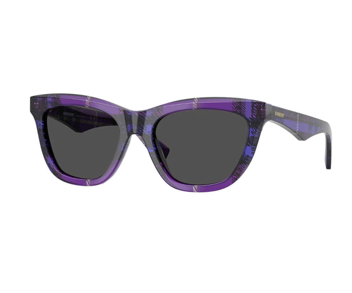 Burberry Purple and Black Sunglasses New with sticker tags. BURBERRY WOMENS SHIELD SUNGLASSES DARK PURPLE B 4093 3224/8H  main image 2