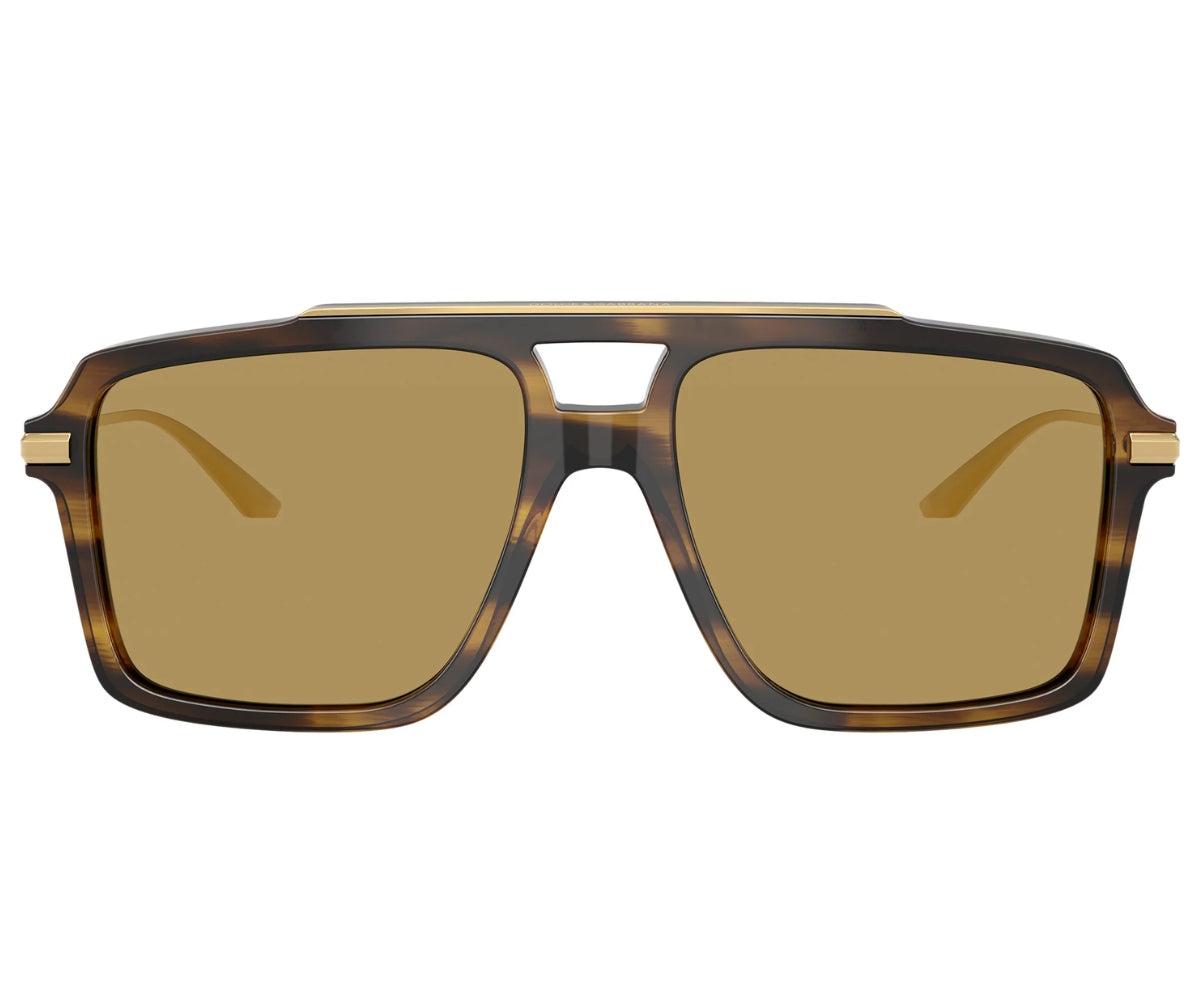 Tortoiseshell aviator sunglasses with gold accents and brown lenses, luxury designer style