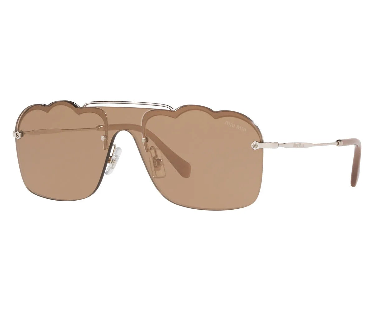Miu Miu MU55US cloud shaped silver sunglasses Miu Miu Turquoise Cloud Rimless Metal Sunglasses main image 3