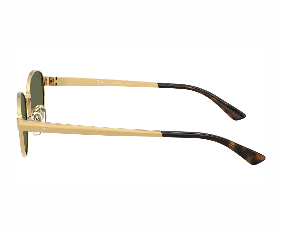 Gold-framed Ray-Ban sunglasses with tortoise temple tips, luxury designer style