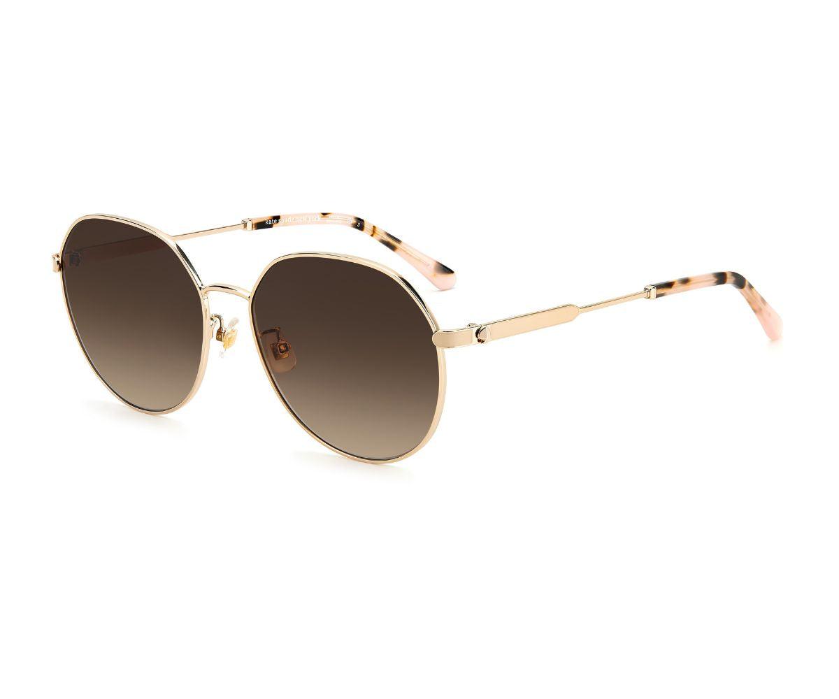 Kate Spade NEESHA Round Metal Designer Sunglasses – Gold / Grey Lenses – NWT Kate Spade UMA/O/S 0X86 round frame sunglasses Women (Pre  main image 3
