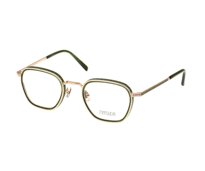 Matsuda_Glasses_M3101_Brushed Gold & Green_52_3045