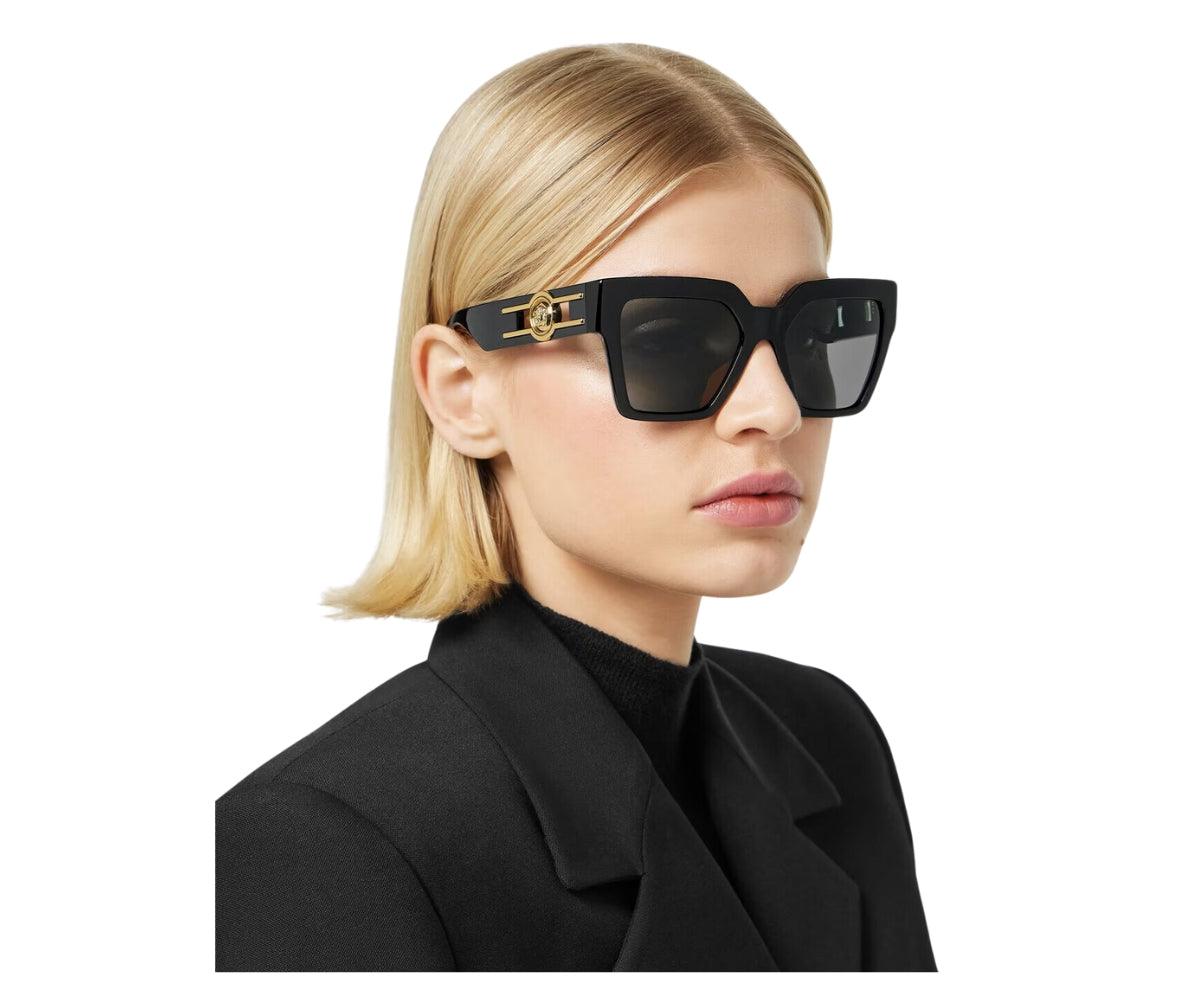 Versace Mod 4458-F GB1/87 Sunglasses in Black with Gold New Authentic Versace VE4458 Sunglasses GB1/87 Black - eye-oo.com main image 3
