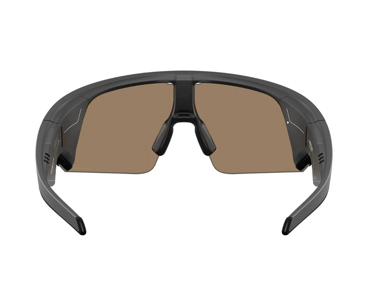 Black sport sunglasses with brown lenses, sleek frame design for active wear