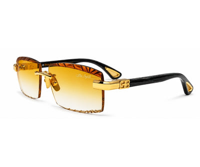 36B 24K Yellow Gold & Black Horn 58