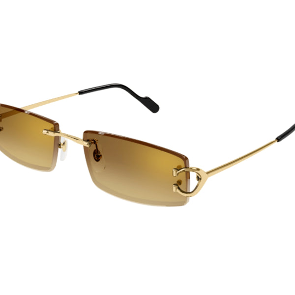 Cartier サングラス ハーフリム エタニティ ゴールド ブラウン 135 CARTIER_0465S_004_56_3045_600x