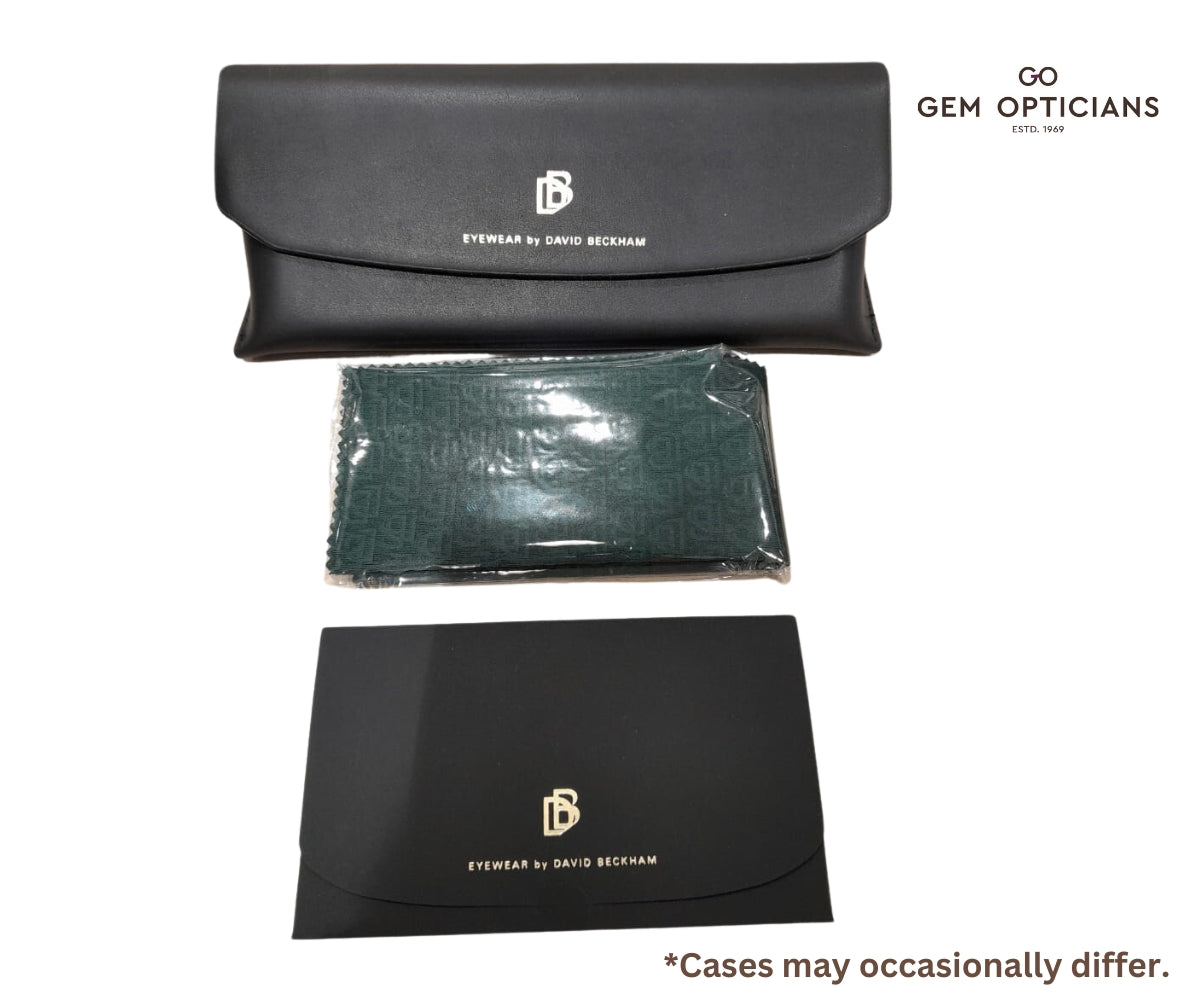 David Beckham eyewear case, cleaning cloth, and box set for luxury sunglasses