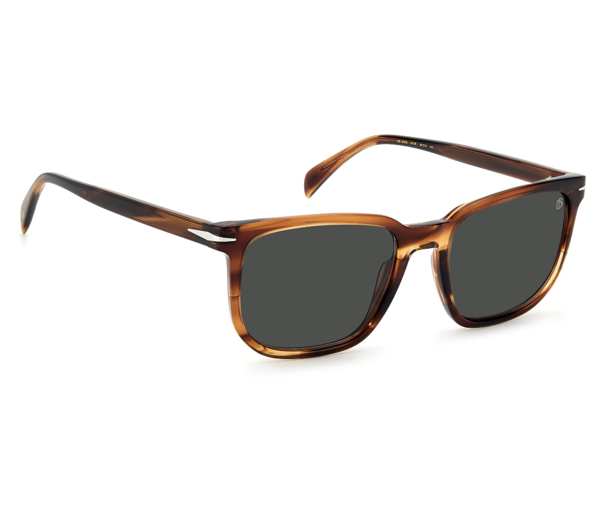 David Beckham Modern Sunglasses - Kvi/Ir Striped Brown Acetate Frame, 54mm Size, Includes Case