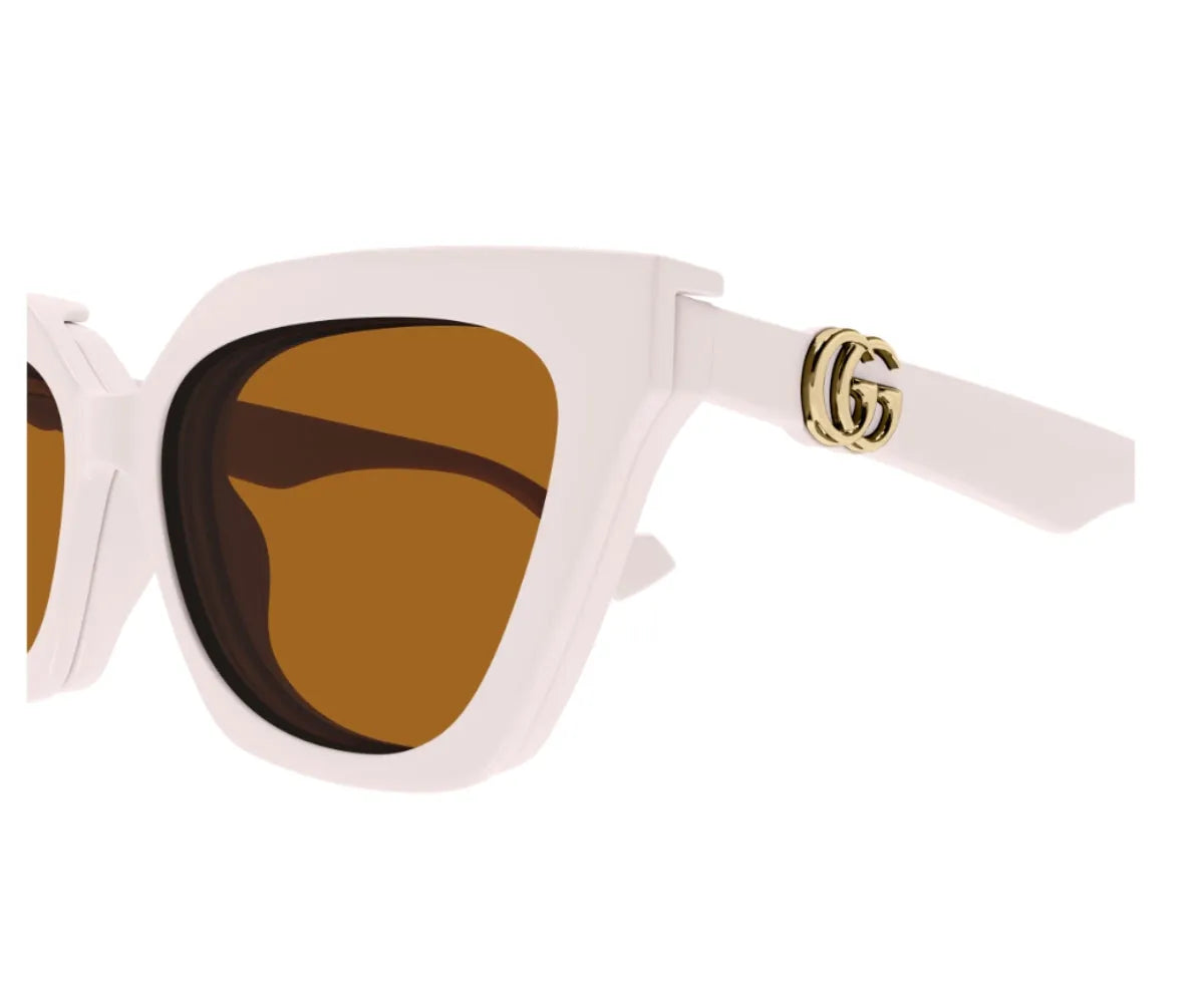 NWT Gucci GG1566S-003-55 Ivory Cat Eye 55mm Sunglasses Gucci GG1561S 003 Ivory Green Shield Sunglasses - eye-oo.com main image 2