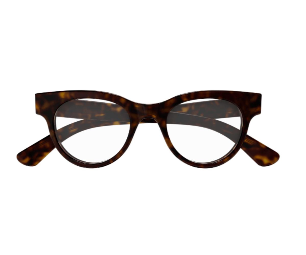 Tortoiseshell cat-eye glasses with round lenses, stylish designer eyewear for women