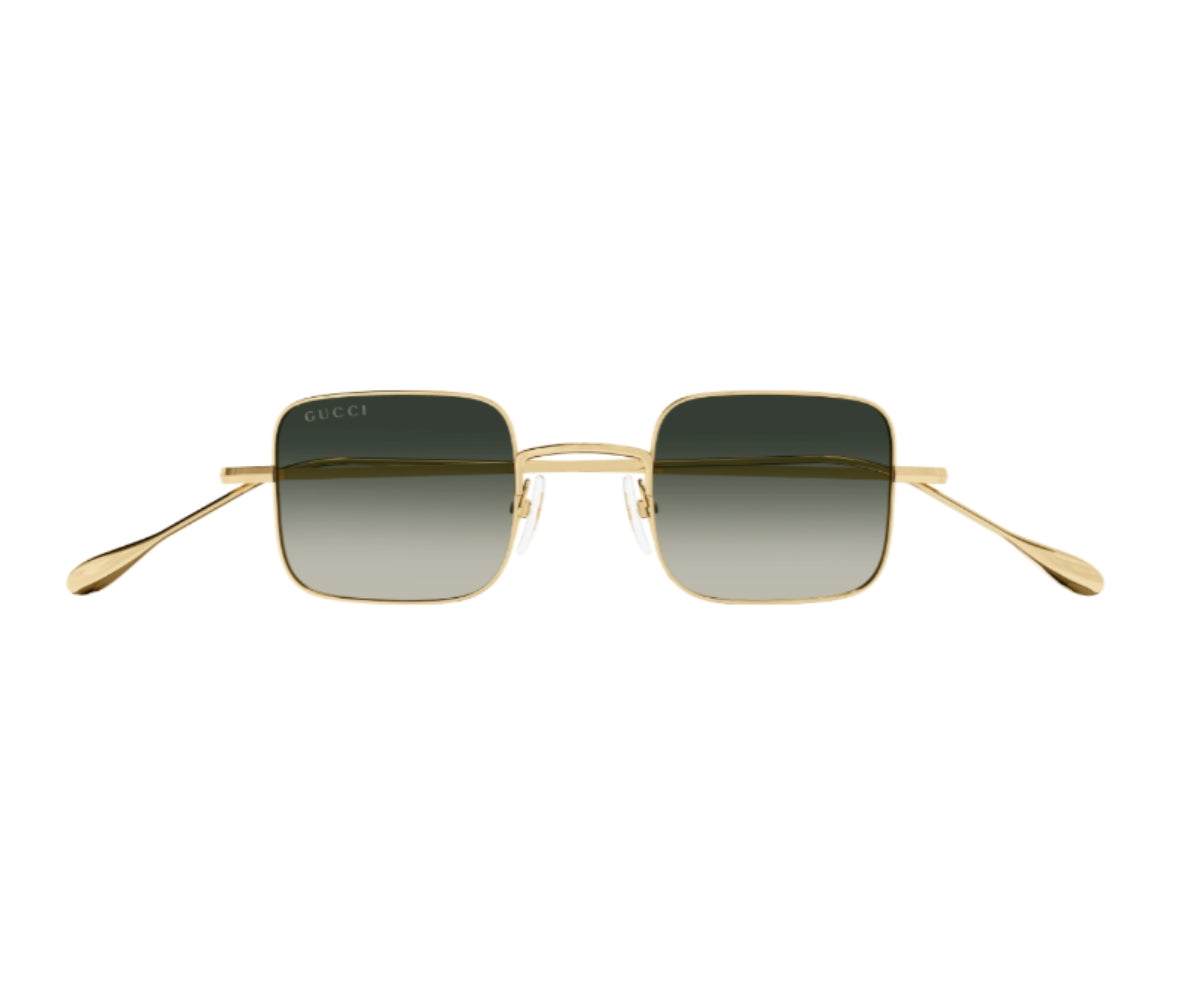 Gucci Gold-Frame Square Sunglasses with Green Gradient Lenses Gucci GG1604S 001 53mm Geometric Sunglasses in Gold/Gray  main image 3