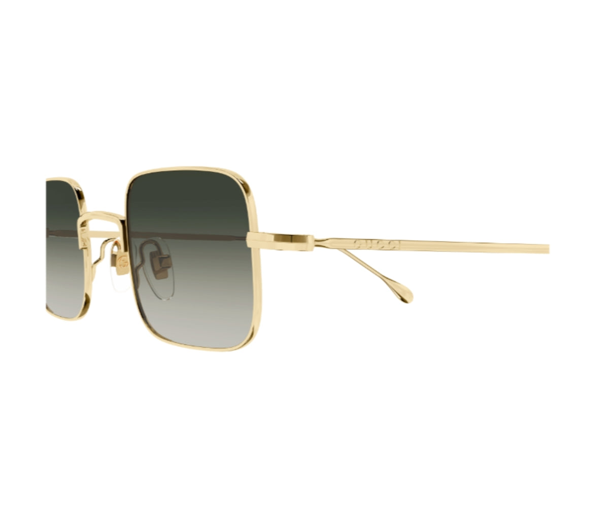 Gucci Gold-Frame Square Sunglasses with Green Gradient Lenses Gucci Metal Pilot Sunglasses, Gold | Neiman Marcus main image 2