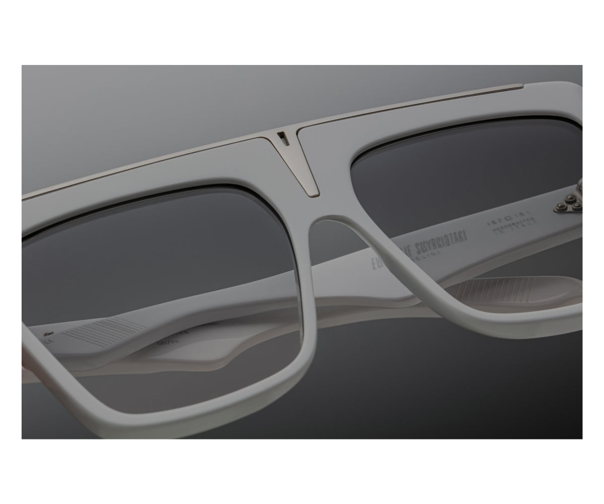 NEW JACQUES MARIE MAGE women\'s selini square sunglasses in white-silver Jacques Marie Mage Selini - white – Mondello 1962 main image 3