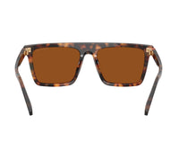 Tortoiseshell square sunglasses with brown lenses, designer style for men and women view 3