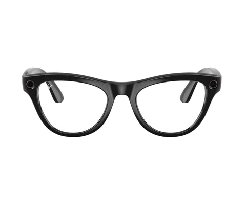 Ray-ban meta skyler gen 1 | sijajno črna in transitions cerulean modra | 12 mp kamera in meta ai | pametna očala 3 Ray-ban meta skyler sijajno črna cat eye pametna očala sprednji pogled komponentko