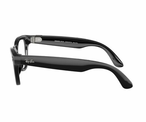 Ray-ban meta skyler gen 1 | sijajno črna in transitions cerulean modra | 12 mp kamera in meta ai | pametna očala 4 Ray-ban meta skyler rw4010 stranski pogled na sijajno črn okvir in ročaje komponentko