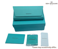 Tiffany & Co. luxury eyewear case, box, cleaning cloth, and card in signature blue view 4