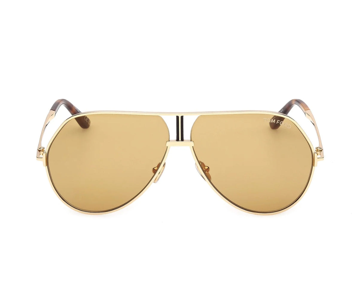 Tom Ford Sunglasses Silver and Taupe, Rickie Tom Ford Rickie-02 Sunglasses FT1281 30N Deep Gold - eye-oo.com main image 3