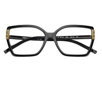 Black Tory Burch eyeglasses with gold accents, model TY 4014U, luxury designer frames for women view 3