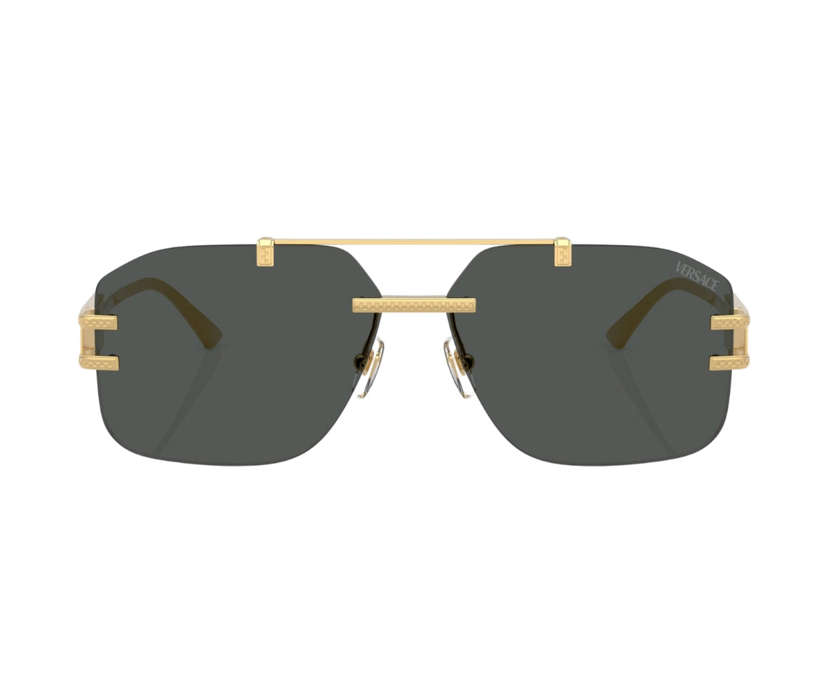 Versace Black & Chrome Rimless
Aviator Sunglasses Blue Gradient Lenses with Case Buy Versace Sunglasses & Optical Frames Online | GEM  main image 2