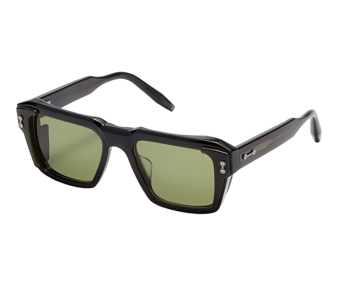 Lunettes De Soleil Akoni Eris-Two - Modèle AKS-508A-51 - Cadre Titulaire Or/argent - Verres Verts UV400 - Neuf Avec étiquettes